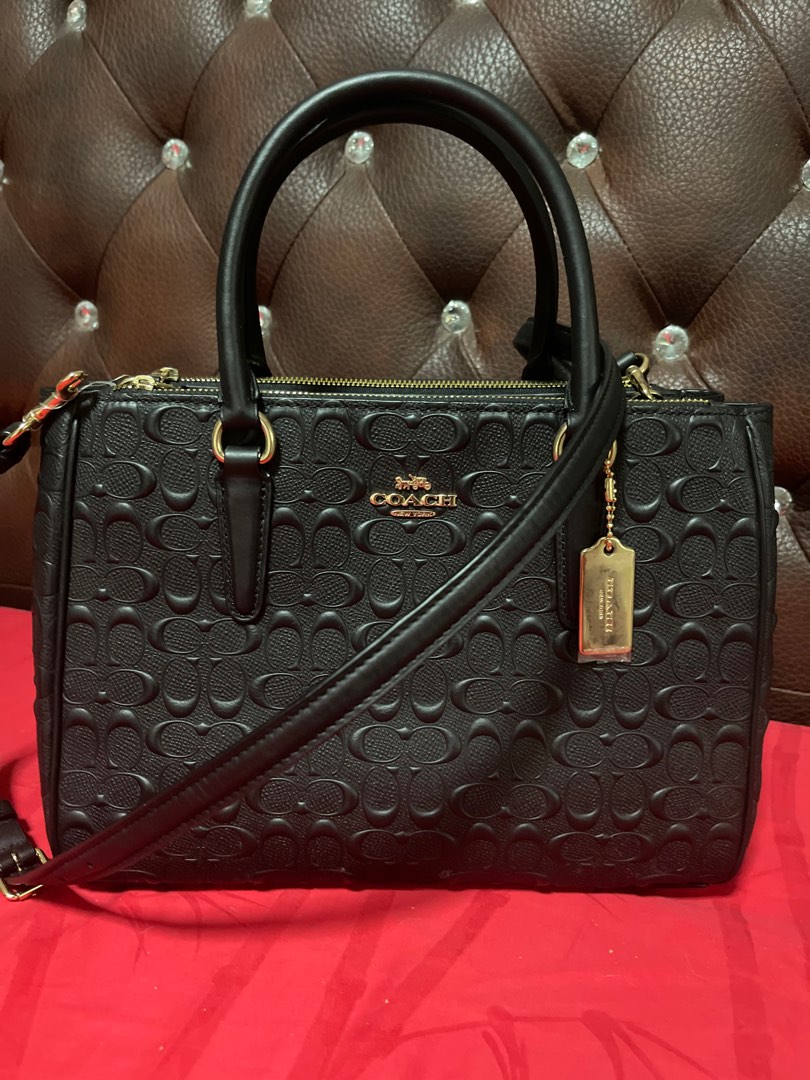 Coach leather surrey carryall sales