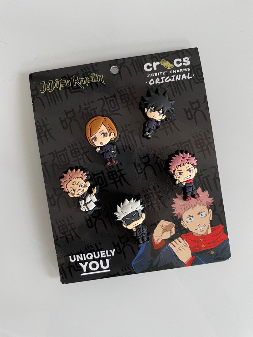 Crocs Jujutsu Kaisen Jibbitz (5 pack) (Category: Shoe inserts & accessories) located in Paranaque City. Submitted by microsanto (Listing ID 1278968791, Image 1). Description: Selling crocs jujutsu kaisen (5 pack) - 3 stocks left!!! Brand New From Singapore Mode of payment: Gcash, bank transfer Delivery shouldered by buyer Meetups possible.