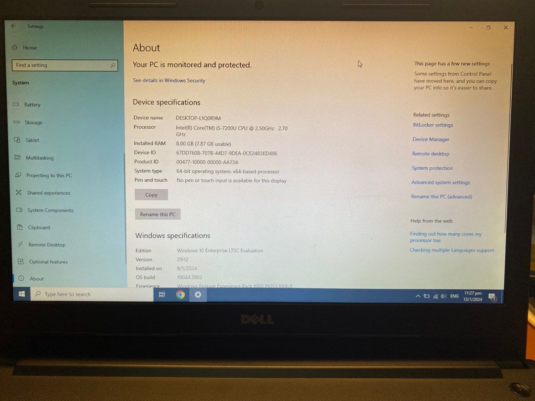 Dell Vostro 15 3568 Laptop 7th gen i5-7200U/8GB/1TB/AMD R5 M420 ...