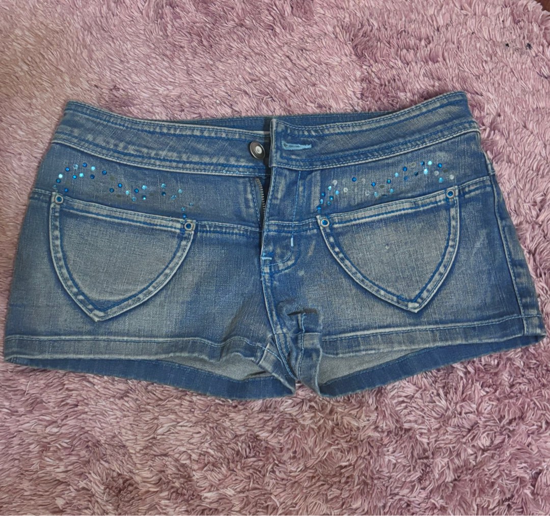 Heart Embroidery Denim Shorts main image 1