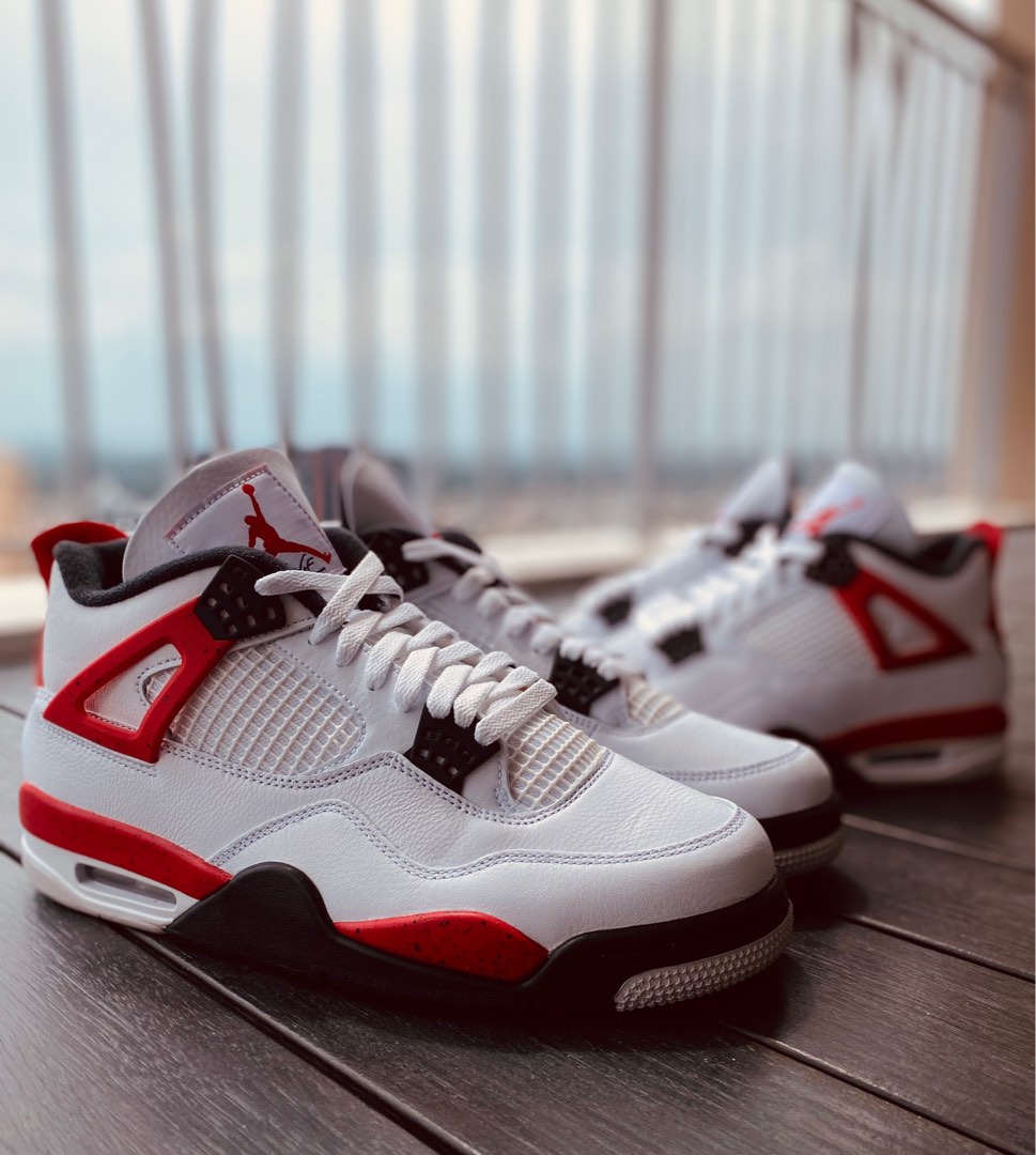 DS US10 Nike Air Jordan IV 4 Retro Red Cement Men s Fashion