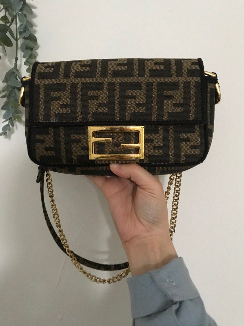 Fendi baguette Mini Jacquard Fabric Bag Women s Fashion Bags