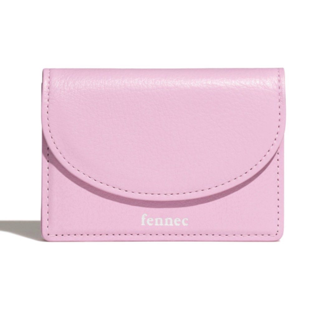 FENNEC HALFMOON ACCORDION POCKET WALLET WITH PEARL CHAIN PINK