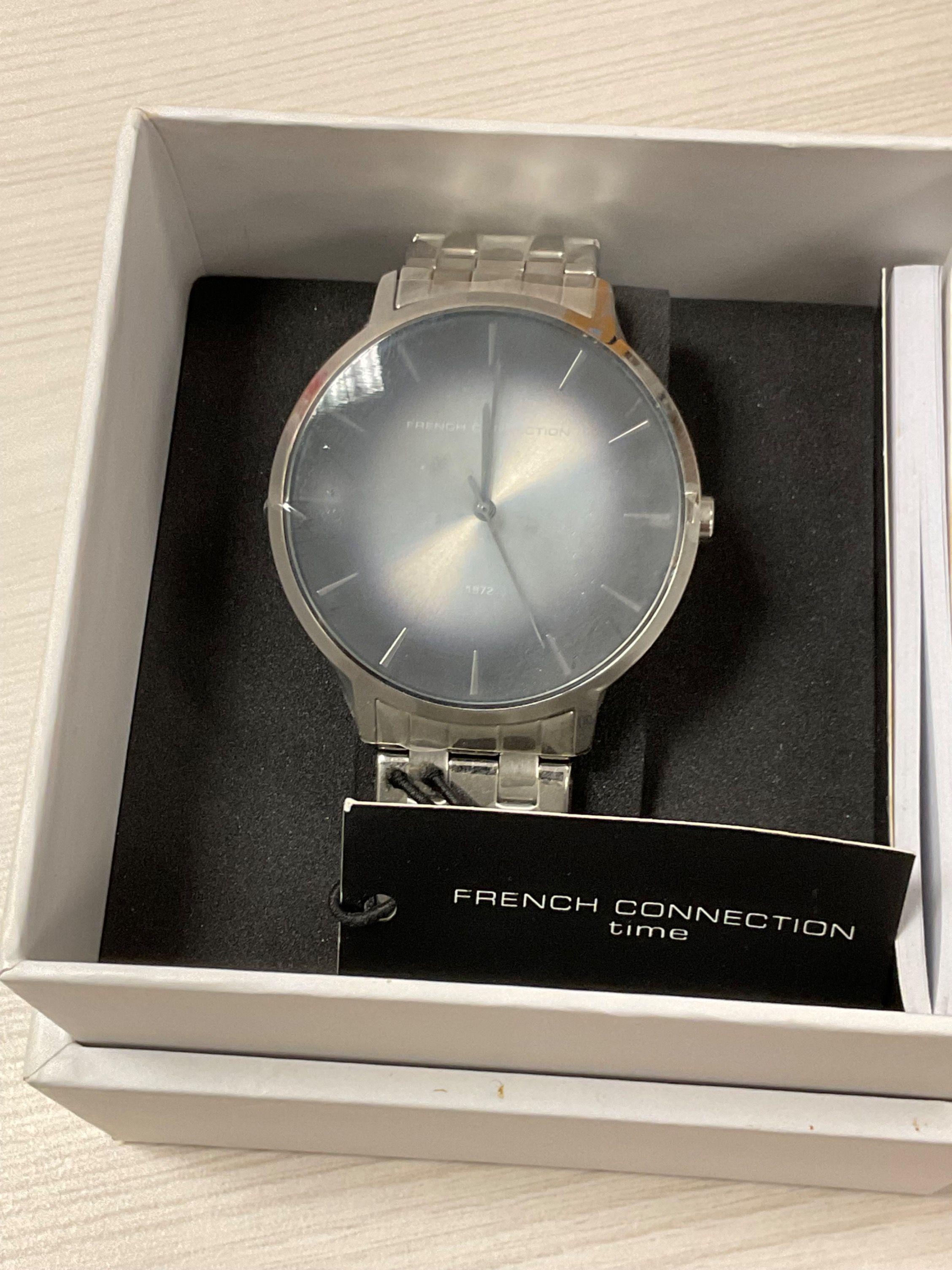 French Connection Black Dial Stainless Steel Quartz FC1306BM Mens Watch