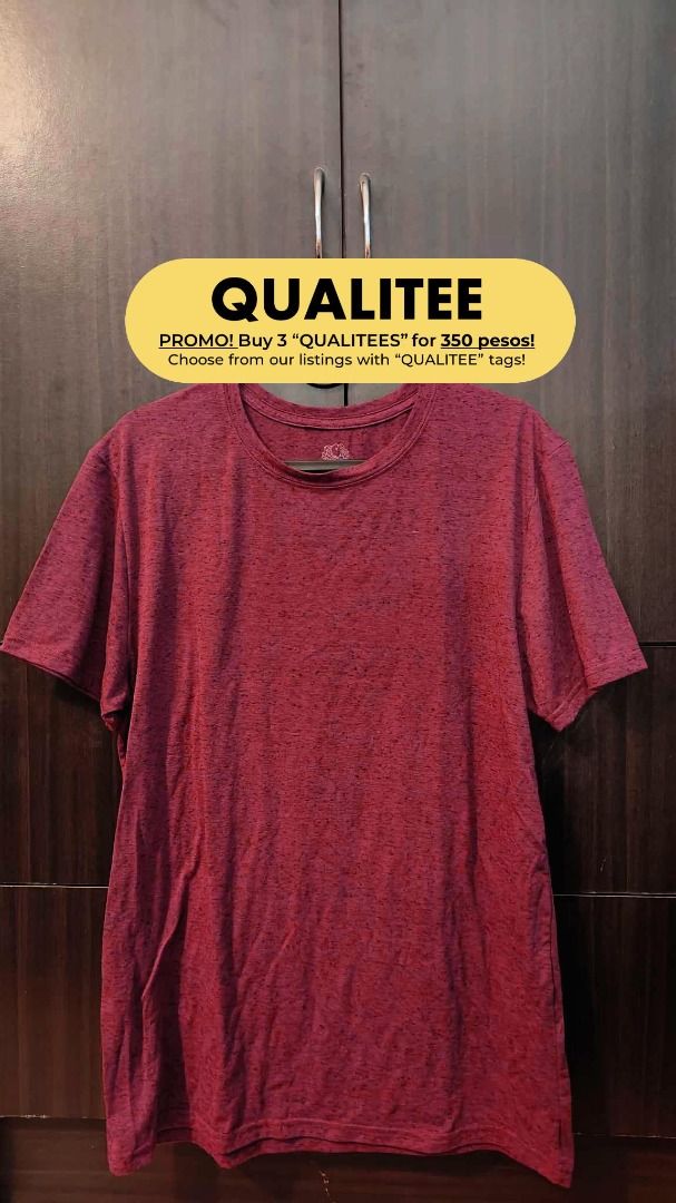 Fruit of the Loom dark red dri fit shirt Men s Fashion Tops