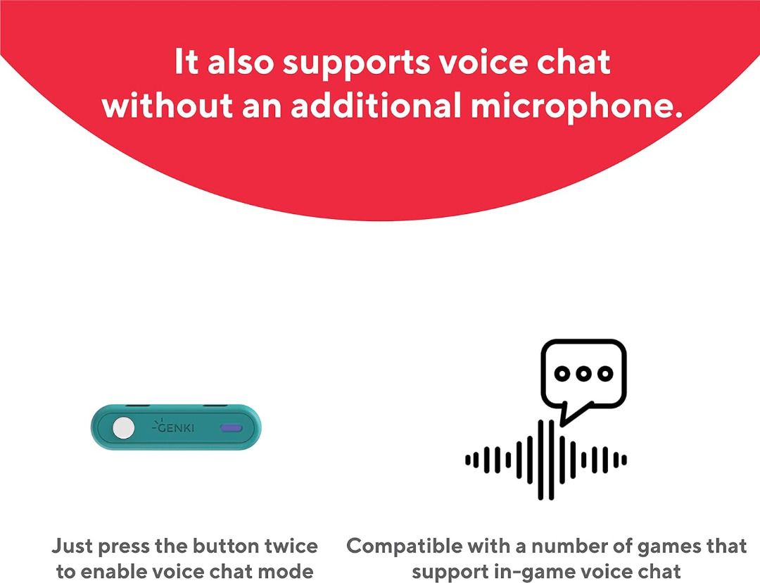 Genki Audio Lite Bluetooth Audio for Nintendo Switch PS4 5 PC via USB C