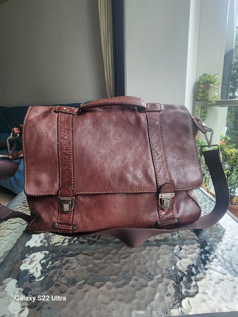 Genuine leather computer bag hot sale