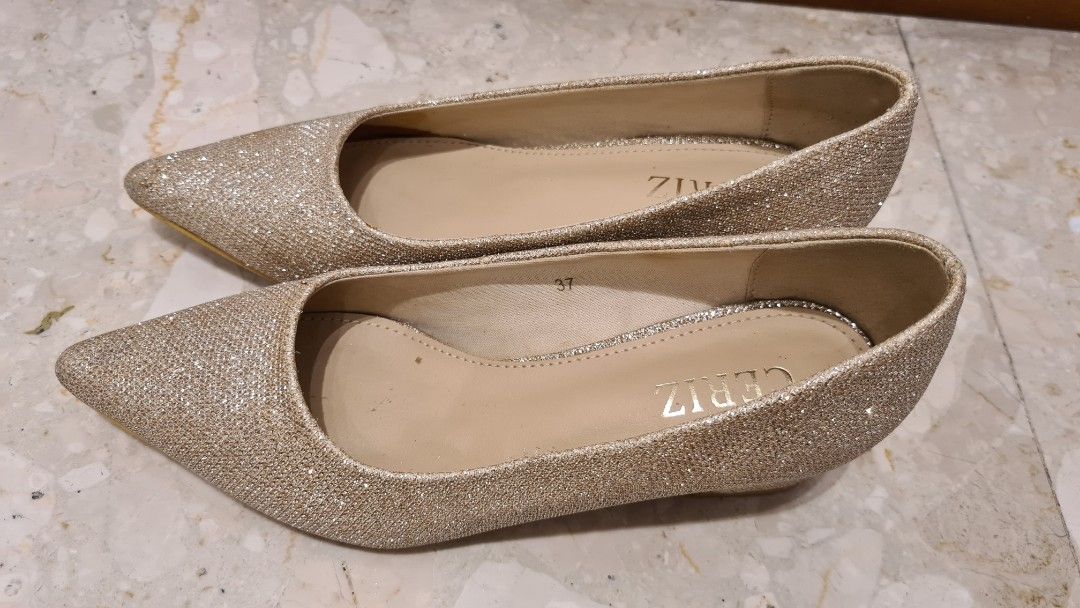 Glitter Block Heels Women s Fashion Footwear Heels on Carousell