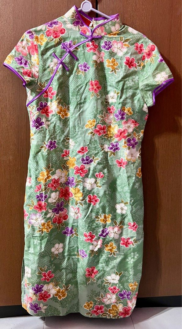 Golden scissors cheongsam Japanese cotton Women s Fashion