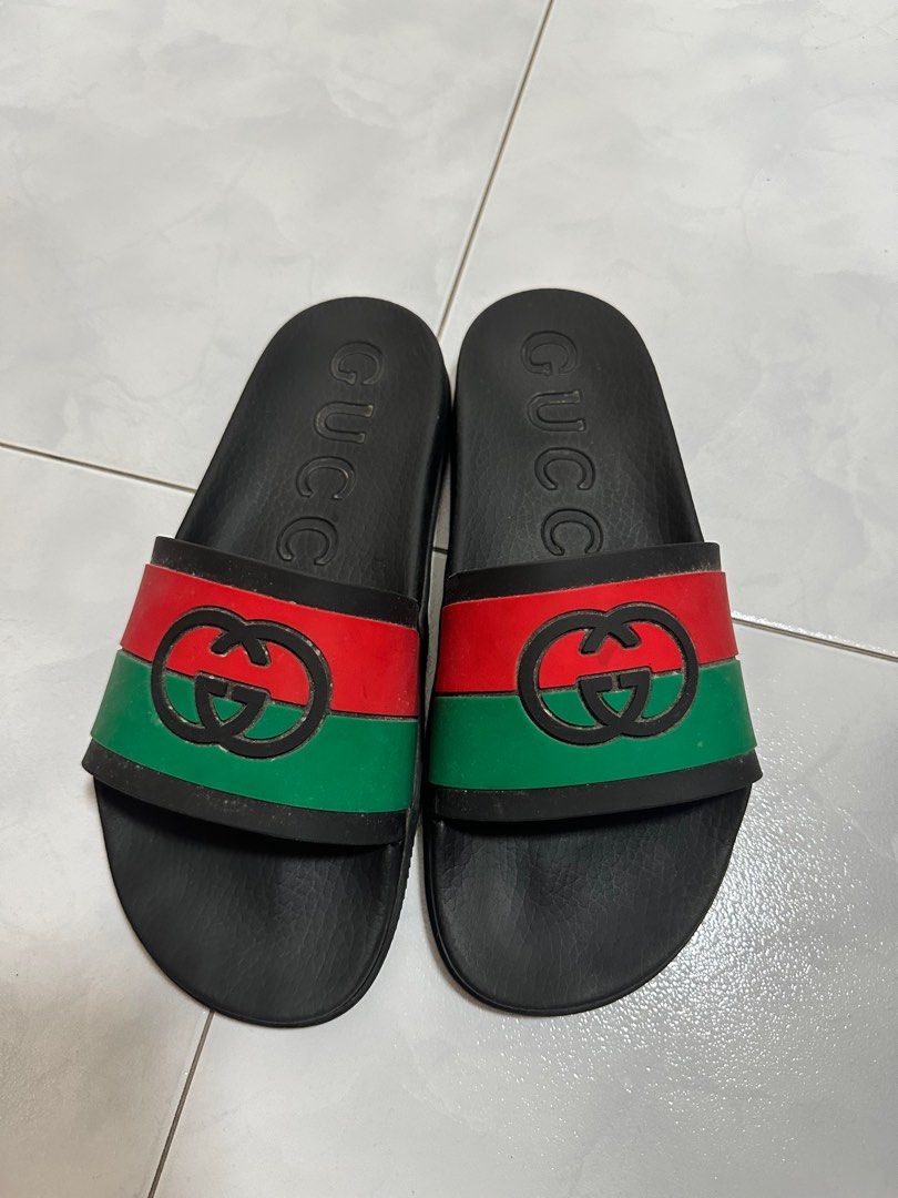 Mens black gucci clearance slides