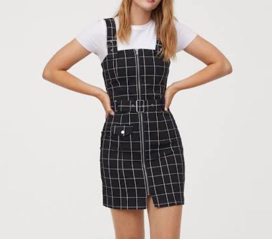 H M Jumpsuit Checkered Black and White Women s Fashion Dresses Sets Jumpsuits on Carousell