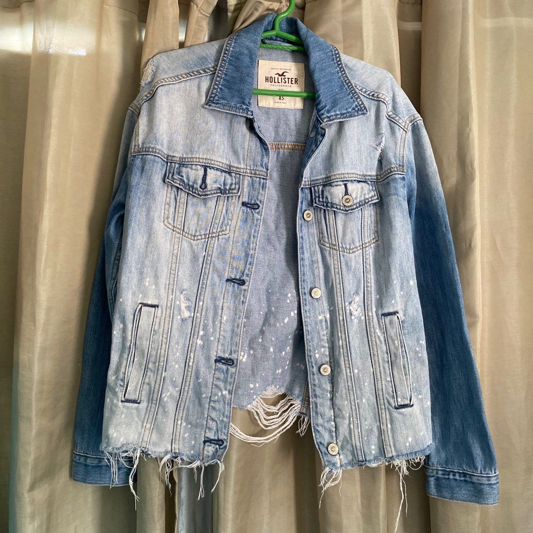 Hollister Women's Jean Jacket Size XS Long Sleeves Light Blue Stretch Denim  | eBay