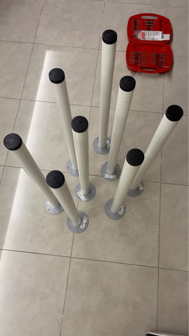 Ikea Study Table Legs X 8 (ADILS 22724) with 40 screws, Furniture