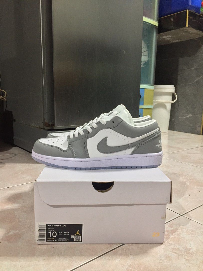 jd 1 low white wolf grey