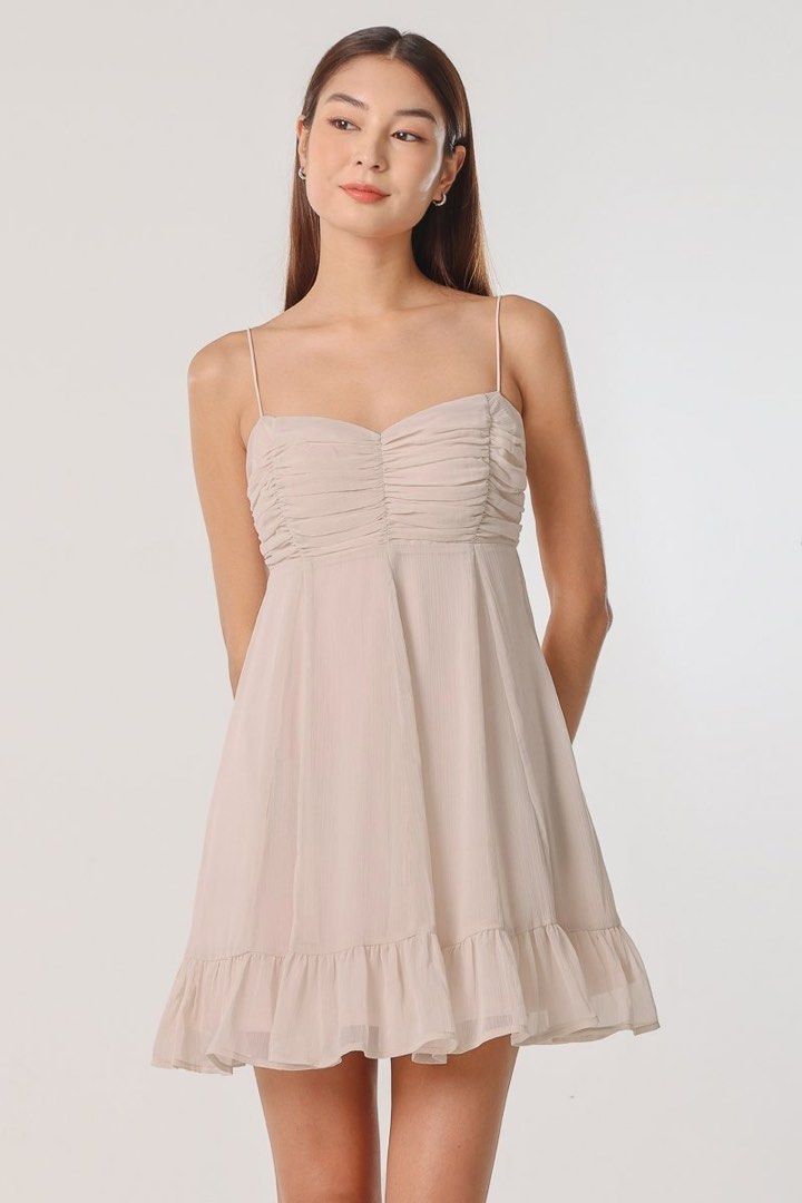 M) Lovet Brea Ruched Padded Chiffon Mini Dress in Black/ Champagne/ Dust Pink, Women's Fashion, Dresses & Sets, Dresses on Carousell M) Lovet Brea Ruched Padded Chiffon Mini Dress in Black/ Champagne/ Dust Pink, Women's Fashion, Dresses & Sets, Dresses on Carousell