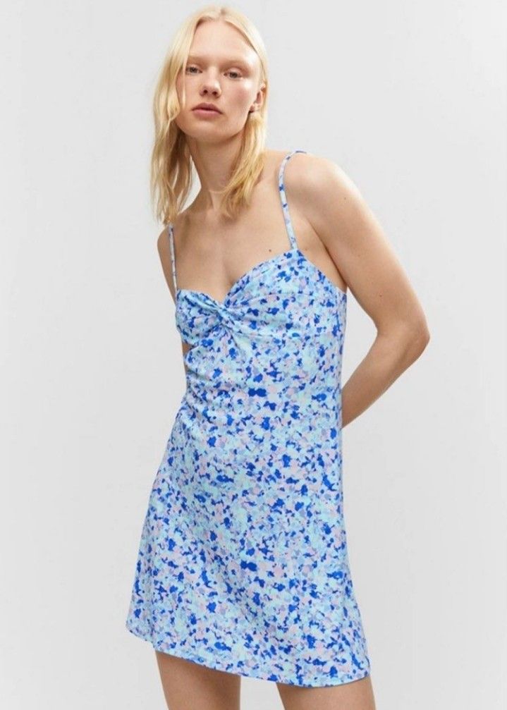 Mango blue printed dress, Women's Fashion, Dresses & Sets, Dresses on  Carousell