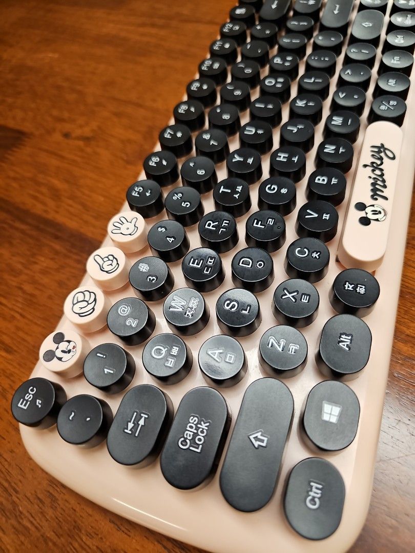 Mechanical mickey mouse keyboard with mouse and wrist rest computers