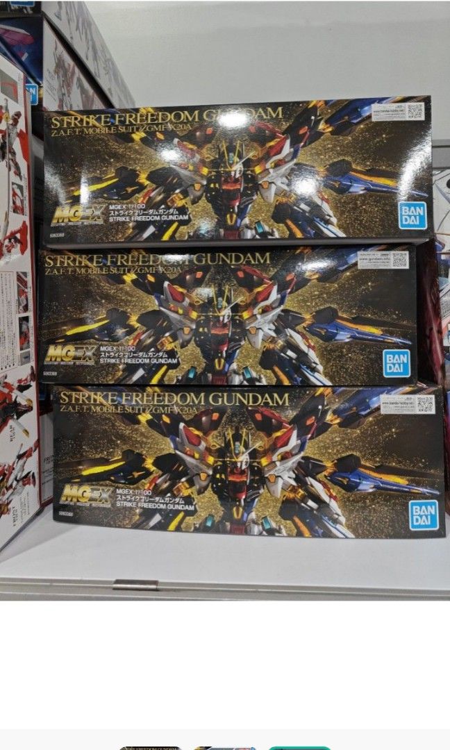 MGEX Strike Freedom Gundam (Category: Gundam Model Kits) located in Singapore. Submitted by hypebeast86 (Listing ID 1279043928, Image 2). Description: back in stock Brand New rare MGEX strike freedom. Newest scale in details and posing 4x in stock get it while stock last.