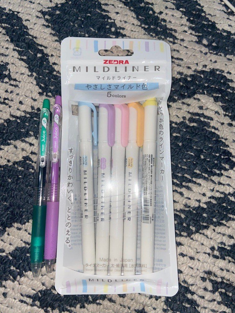 Mildliner pastel highlighters and Pilot Juice Pens, Hobbies & Toys