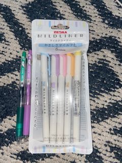 Mildliner pastel highlighters and Pilot Juice Pens