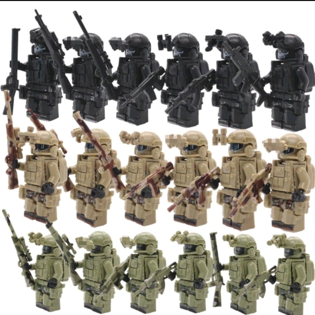 SWAT Custom Minifigures Army Military Armor Set Compatible With