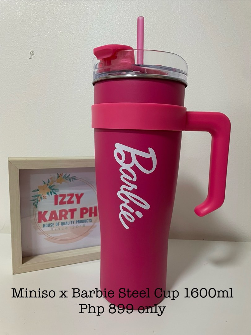 Miniso x Barbie Steel Tumbler with Straw, Furniture & Home Living, Kitchenware & Tableware