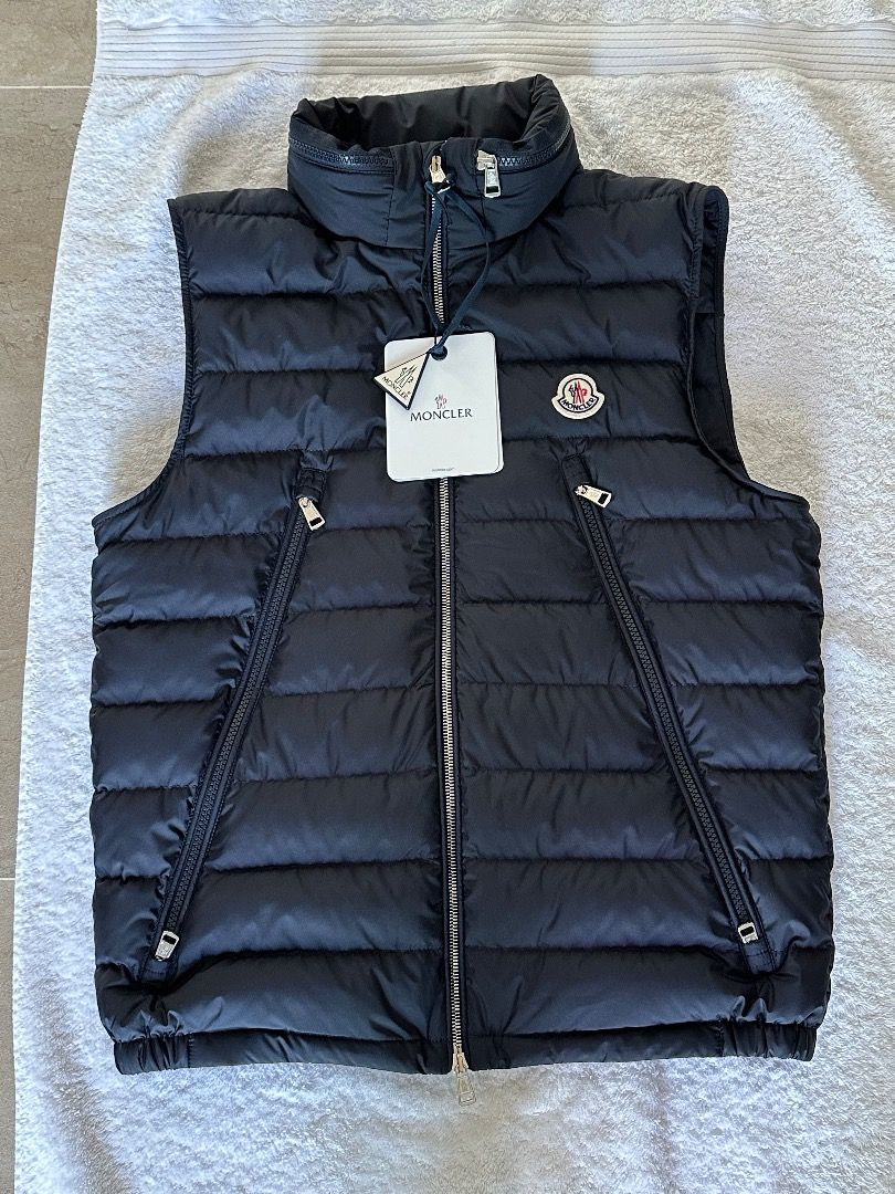 Moncler vest navy discount