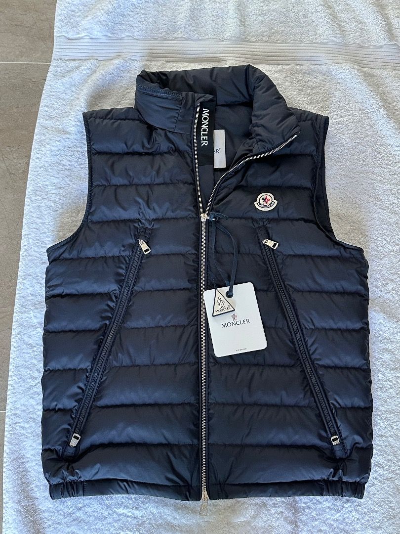 Moncler navy vest new arrivals
