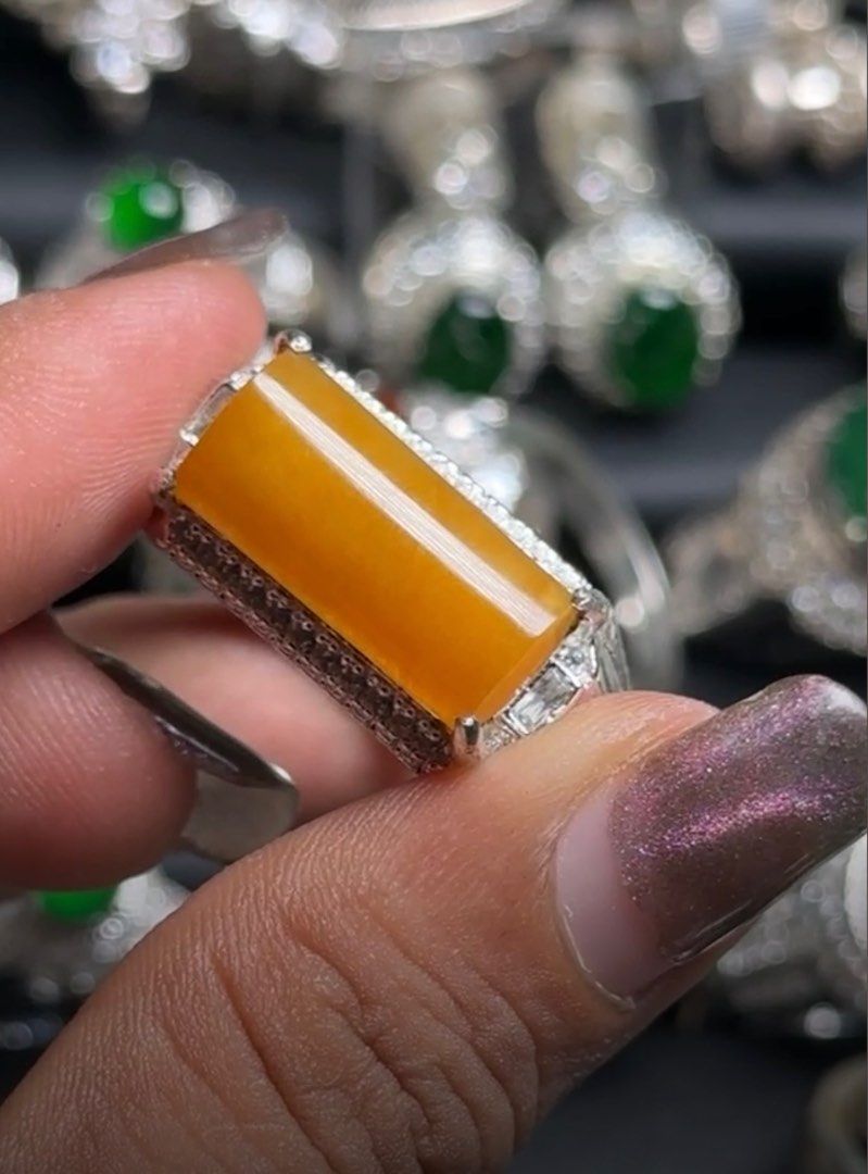 Yellow cheap jade ring