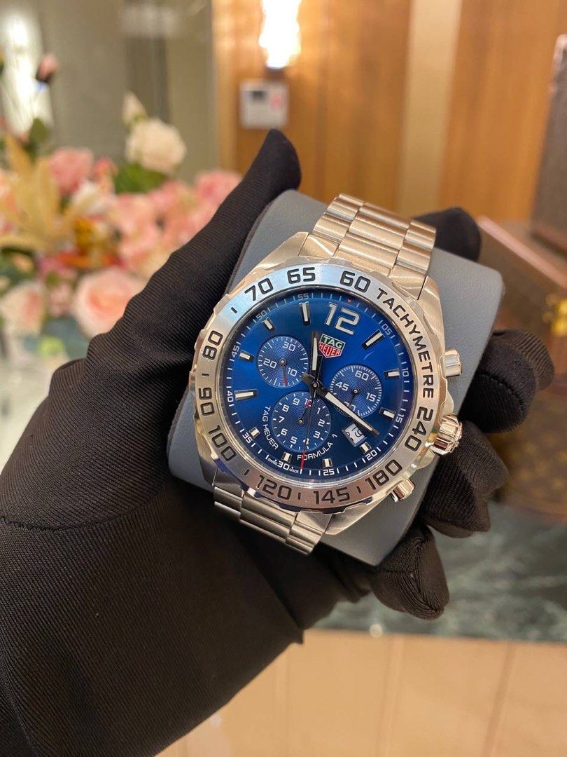 NEW YEAR SALE TAG HEUER FORMULA 1 CHRONOGRAPH REF CAZ101K BLUE DIAL 43MM QUARTZ YEAR 2021 WATCH FULL SET