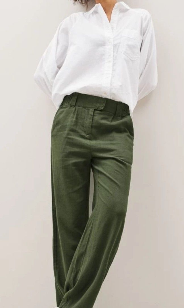 ESPRIT - Pull-on trousers, linen blend at our online shop