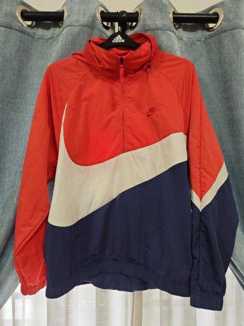 Nike Big Swoosh Half Zipper Foldable Hoodie Jacket Men s Fashion