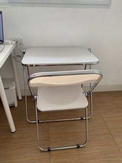Nordic Minimalist Acrylic Folding White Table and Chair