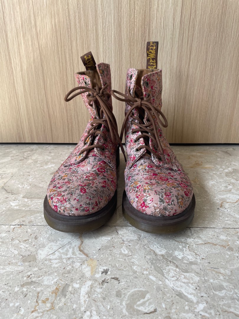 Original Pink Floral Dr Martens Boots