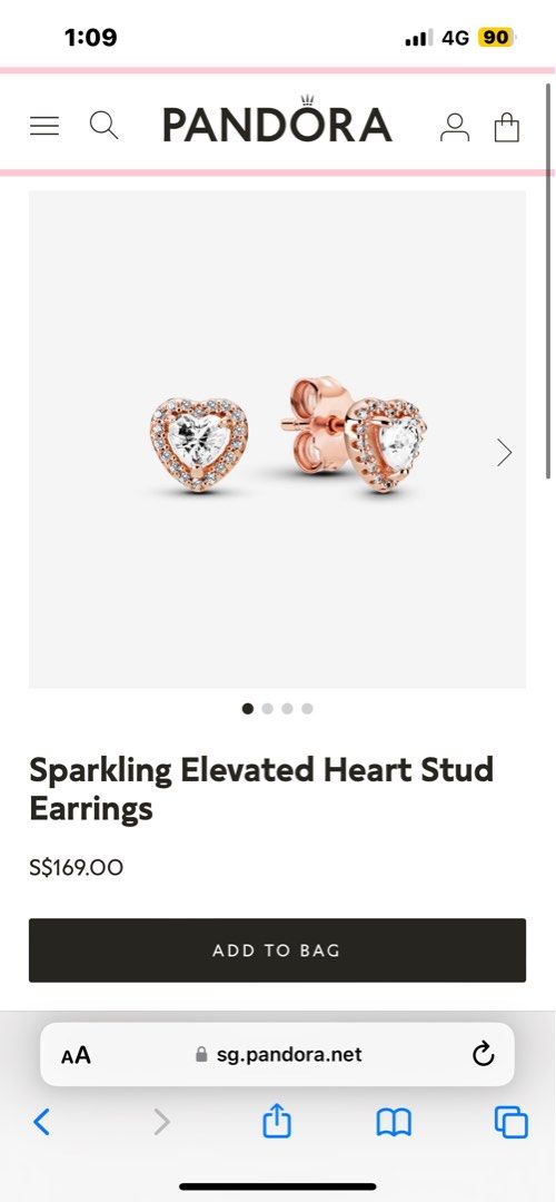 Sparkling elevated heart online stud earrings