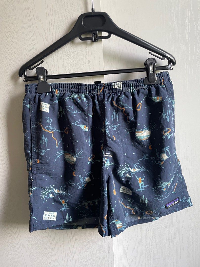 Patagonia baggies short fun hogs stone blue Fesyen Pria Pakaian