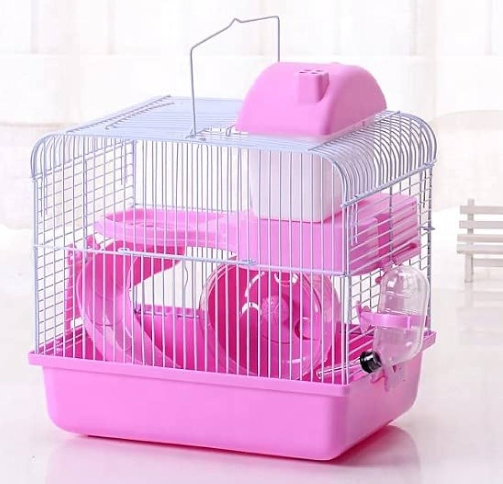 Pink castle hamster cage online