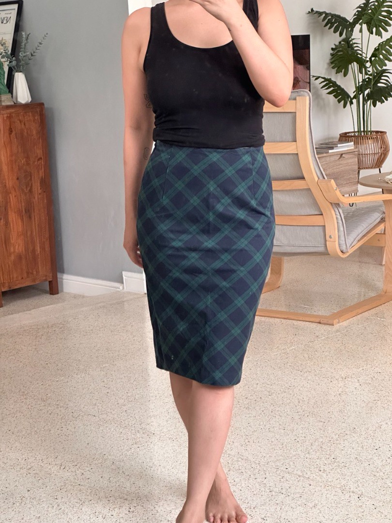 Old navy plaid pencil skirt discount