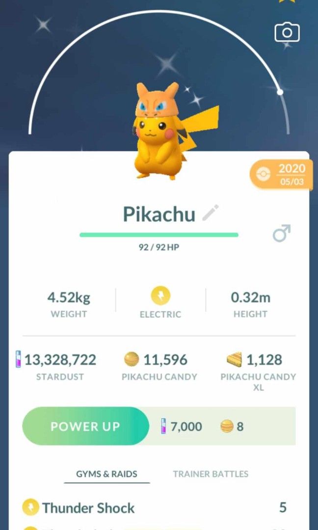 Pokemon Go Shiny Charizard Hat Pikachu, Video Gaming, Gaming