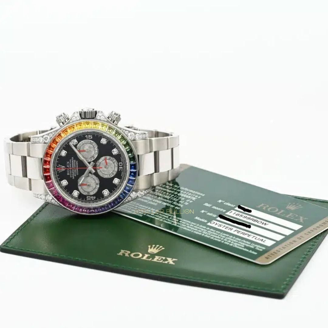 Rainbow white outlet gold rolex