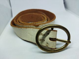 Pure leather White belt a