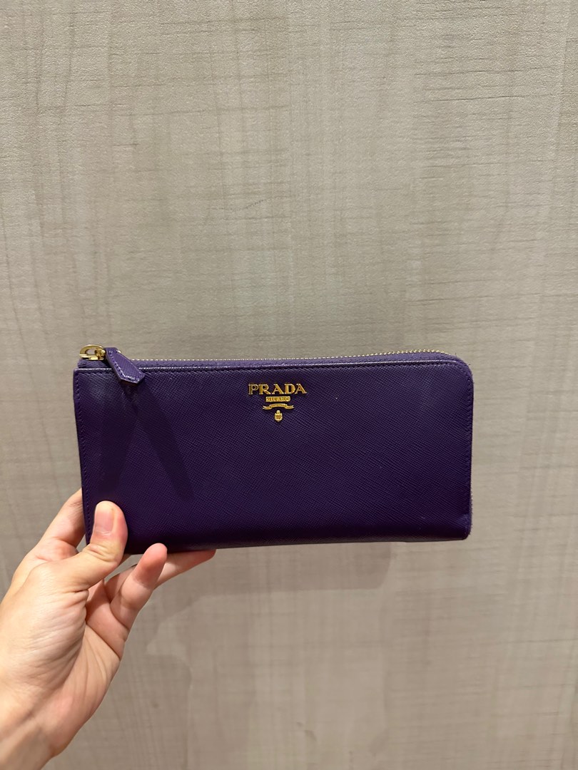 Prada purple wallet sales