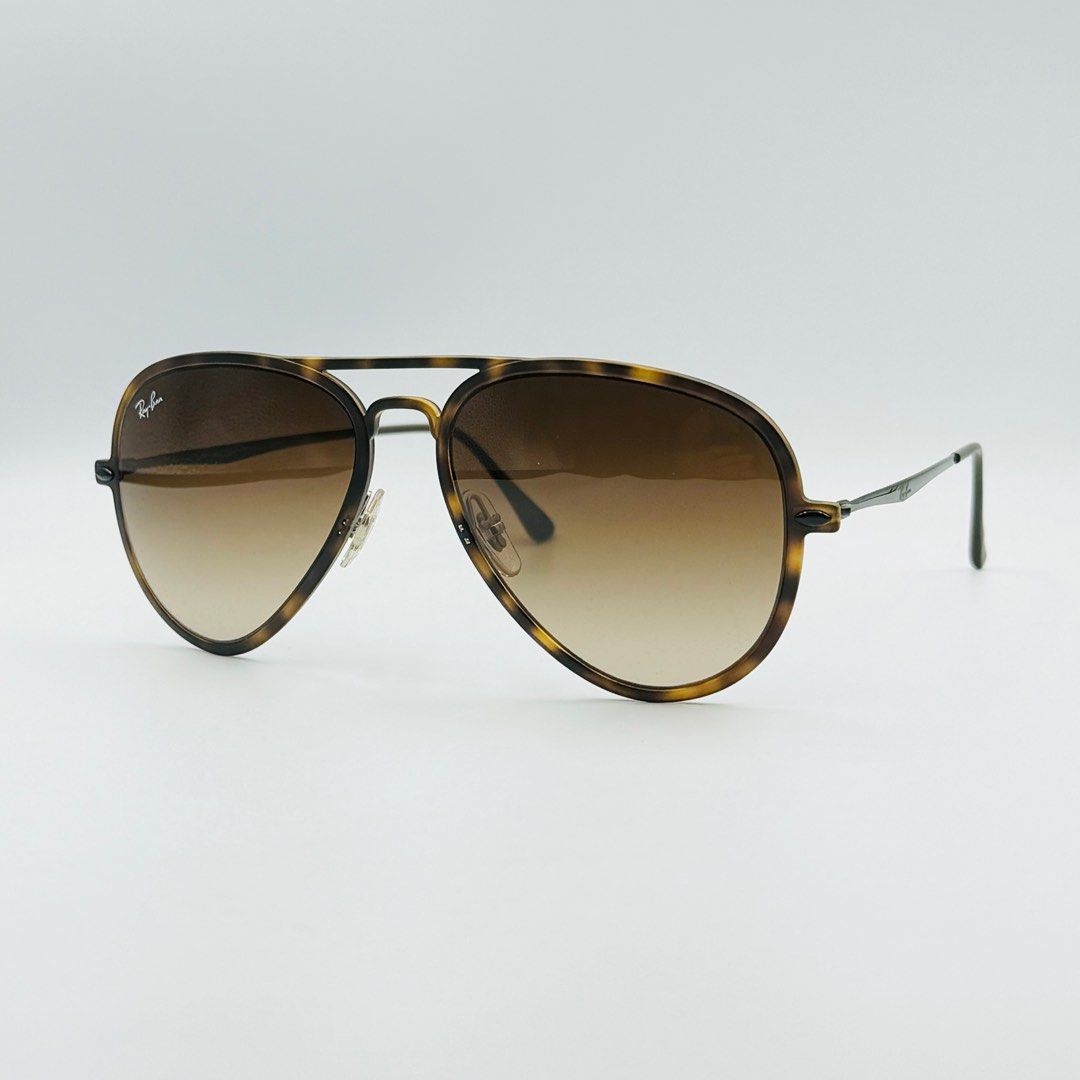 Rayban RB4211 894 13 Tech LightRay Aviator Matte Havana w Brown Gradient 56