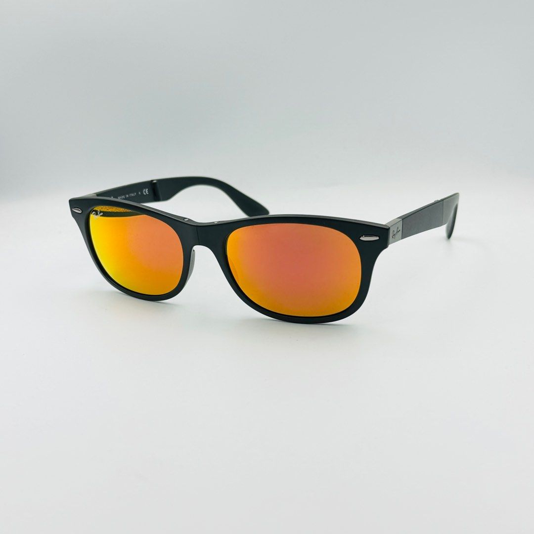 Rayban RB4223 601S 6Q Tech Liteforce New Wayfarer Folding Matte Black w Gold Brown Mirror 55