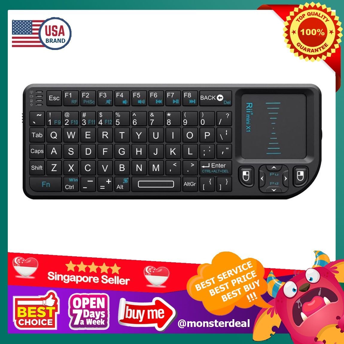 Rii 2.4G Mini Wireless Keyboard with Touchpad Mouse,Lightweight Portable  Wireless Keyboard Controller with USB Receiver Remote Control for  Windows/Mac/Android/PC/Tablets/TV/Xbox/ PS3. X1-Black (X1 2.4G), Computers  & Tech, Parts & Accessories, Computer ...