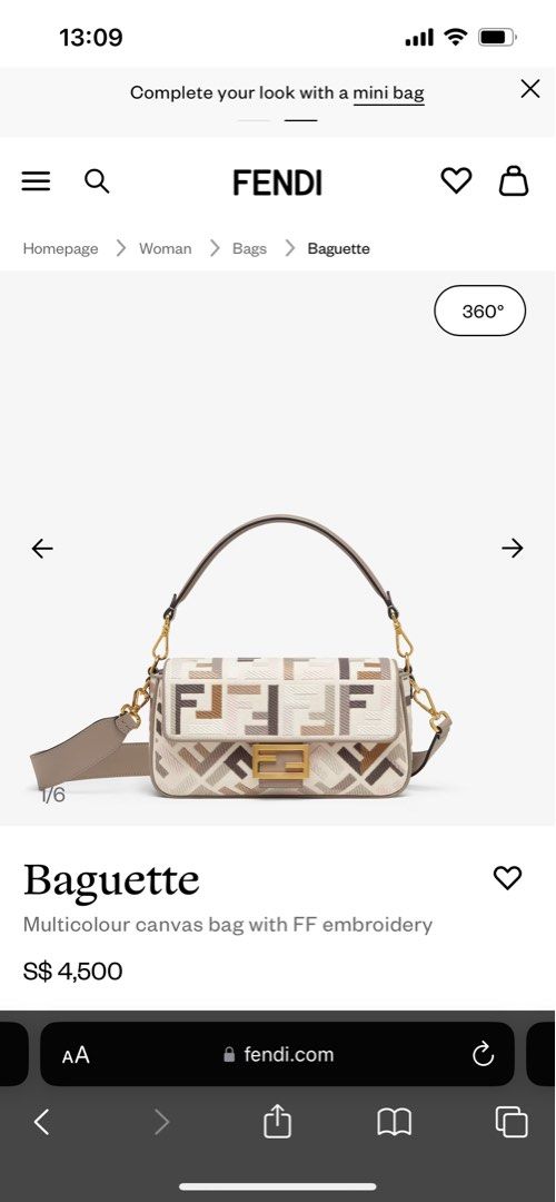 White fendi clearance baguette