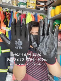 safety Gloves Black Coated Gloves