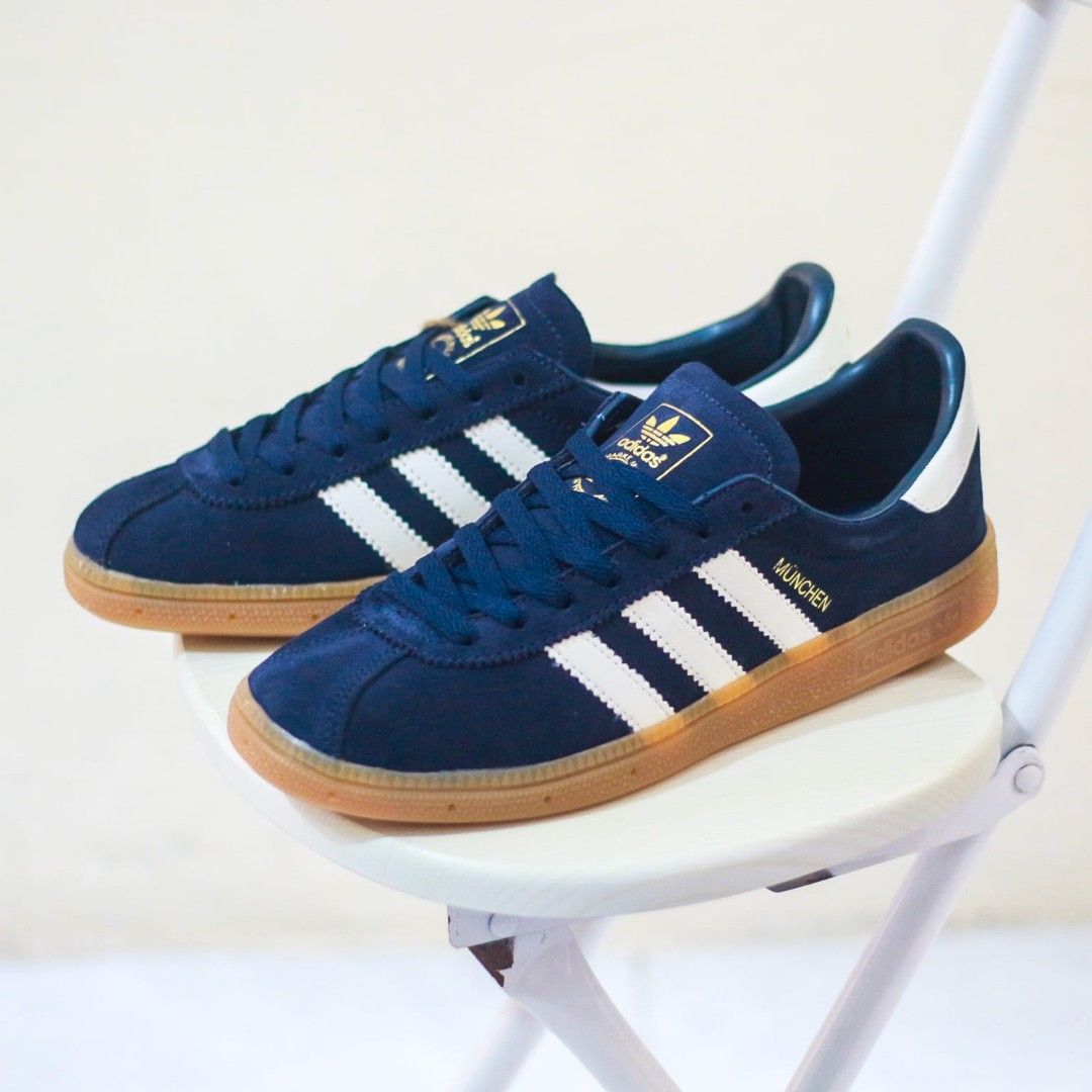 Sepatu Adidas Munchen Navy List White SolGum Original
