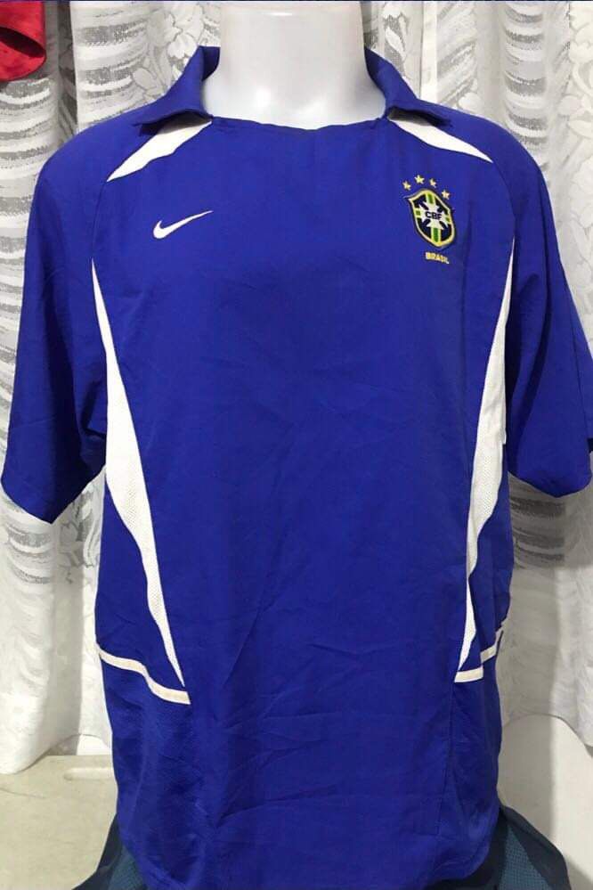 NIKE BRAZIL 2000 AWAY JERSEY BLUE - Soccer Plus