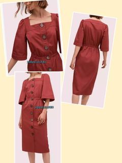 🛑Sz 4 Kate Spade Red Jasper Cotton Button Front Casual Dress